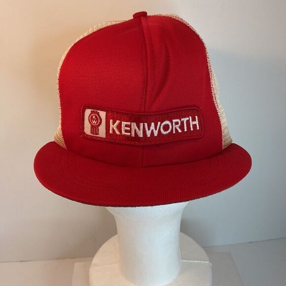 Vintage “Kenworth” Trucker’s Hat Snapback Red Embroidered Patch & White Mesh - Picture 10 of 10